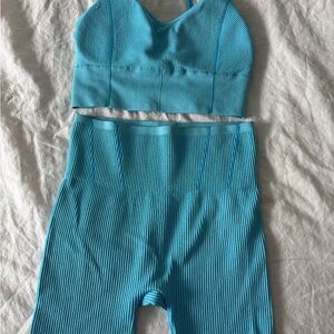 No Boundaries Turquoise Ribbed Set